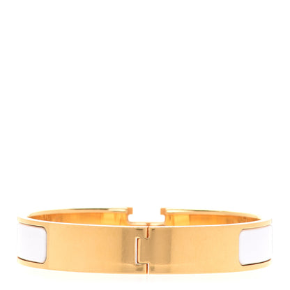 Hermes Enamel Narrow Clic Clac H Bracelet GM White 3 of 7
