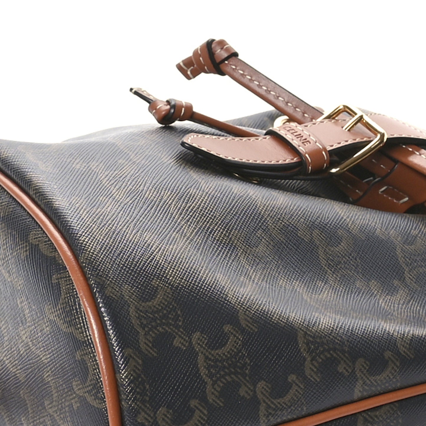 Triomphe Canvas Calfskin Mini Folco Backpack Tan