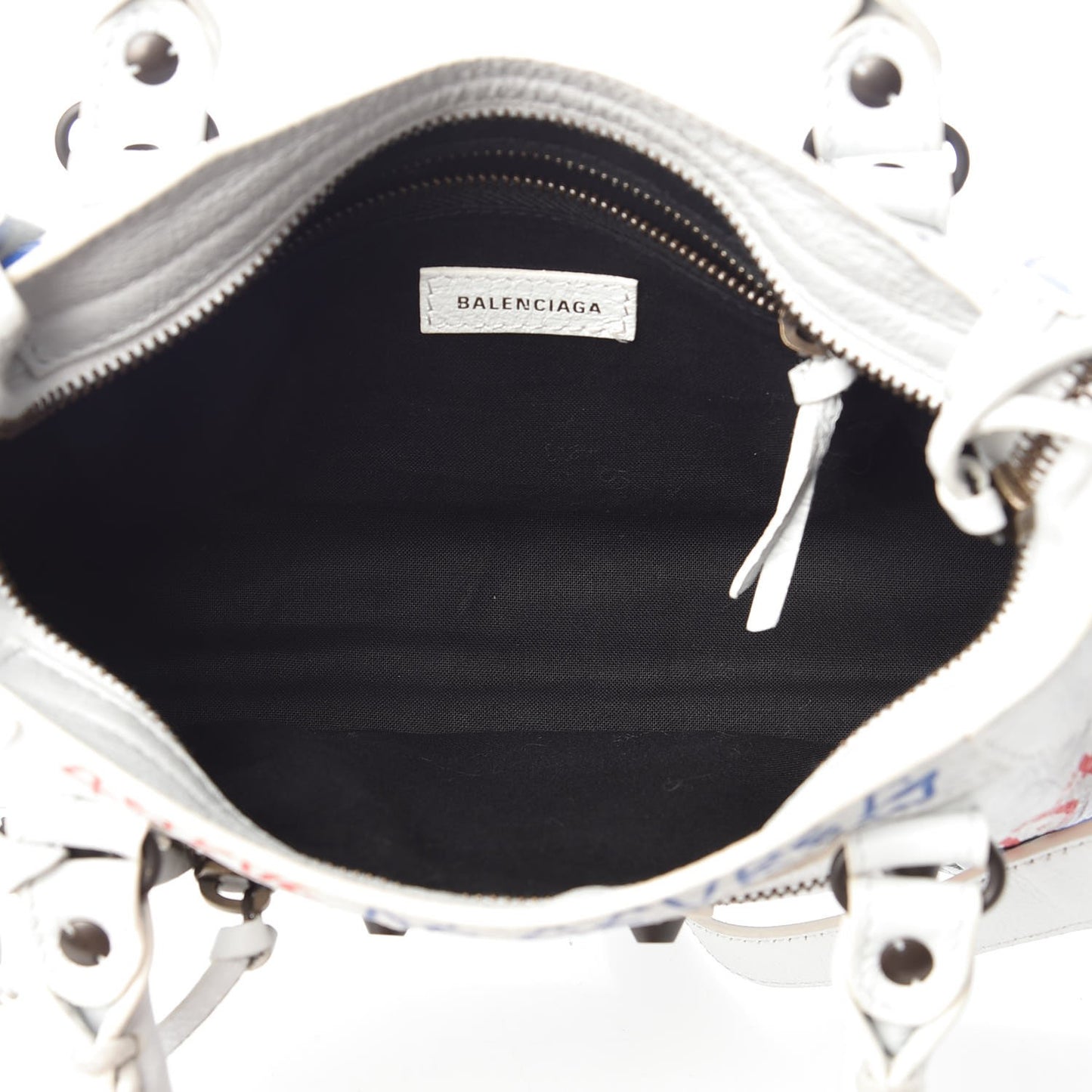 Agneau Graffiti All Over Classic Hardware Mini City White Bleu Rouge