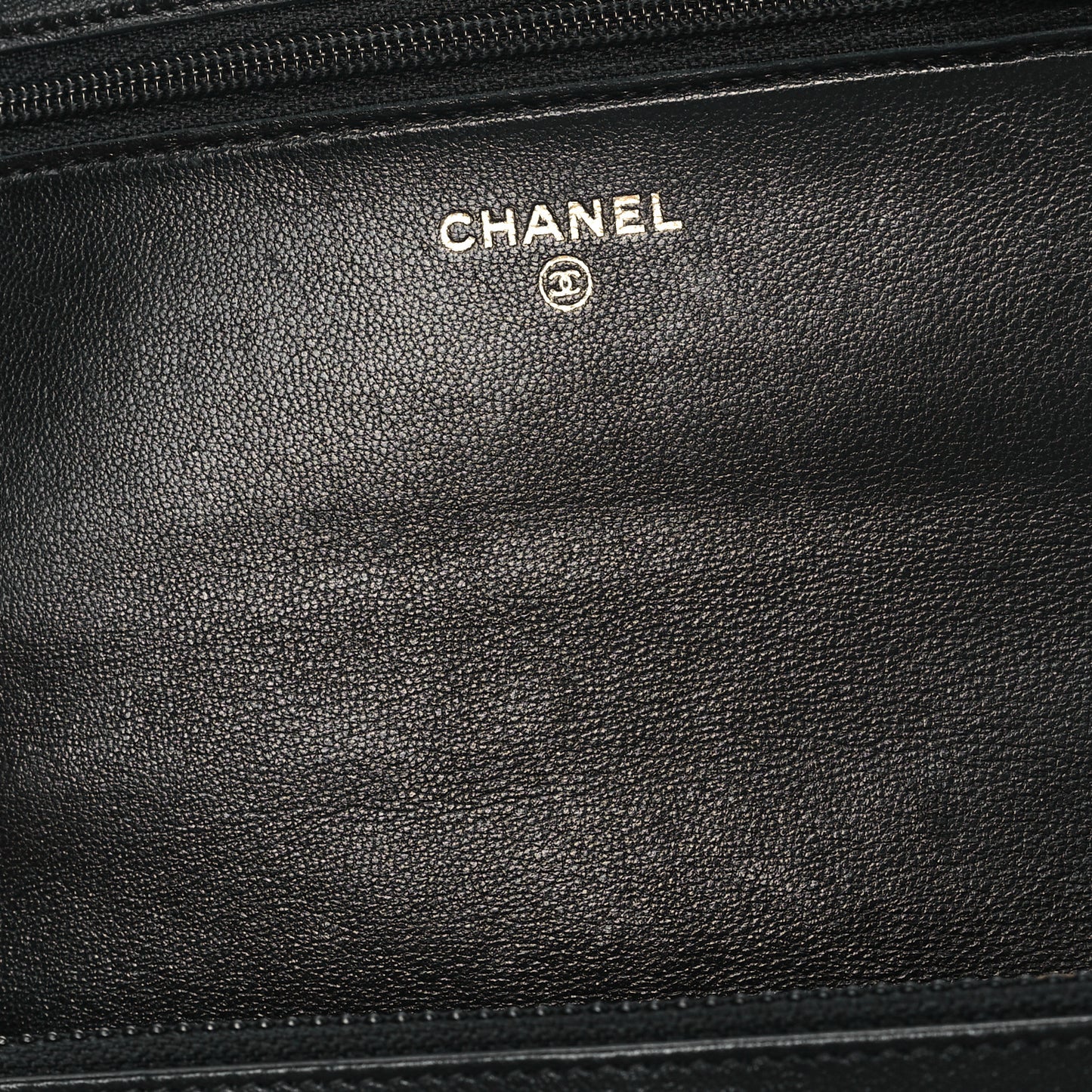 Lambskin Quilted Chanel 19 Wallet On Chain WOC Black