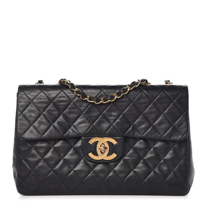 Chanel Lambskin Quilted XL Jumbo Single Flap Black 1 of 13