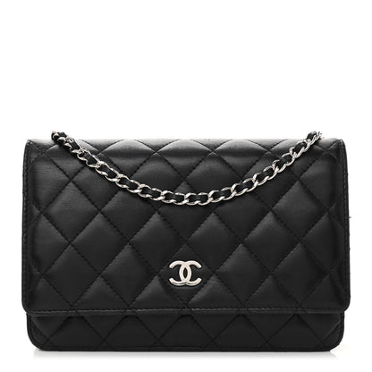 Chanel Lambskin Quilted Wallet On Chain WOC Black 1 of 13