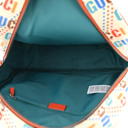 Gucci Coated Canvas Logo Star Print Childrens Dome Backpack Beige Multicolor Vibrant Orange 5 of 10