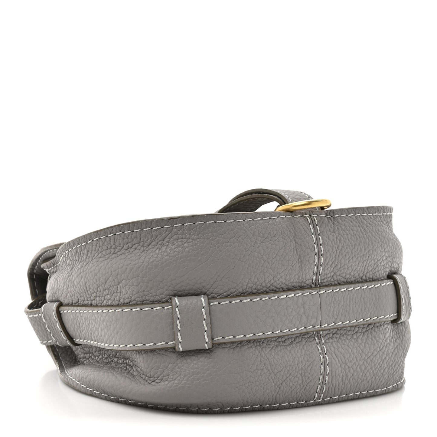 Grained Calfskin Small Marcie Saddle Bag Cashmere Grey