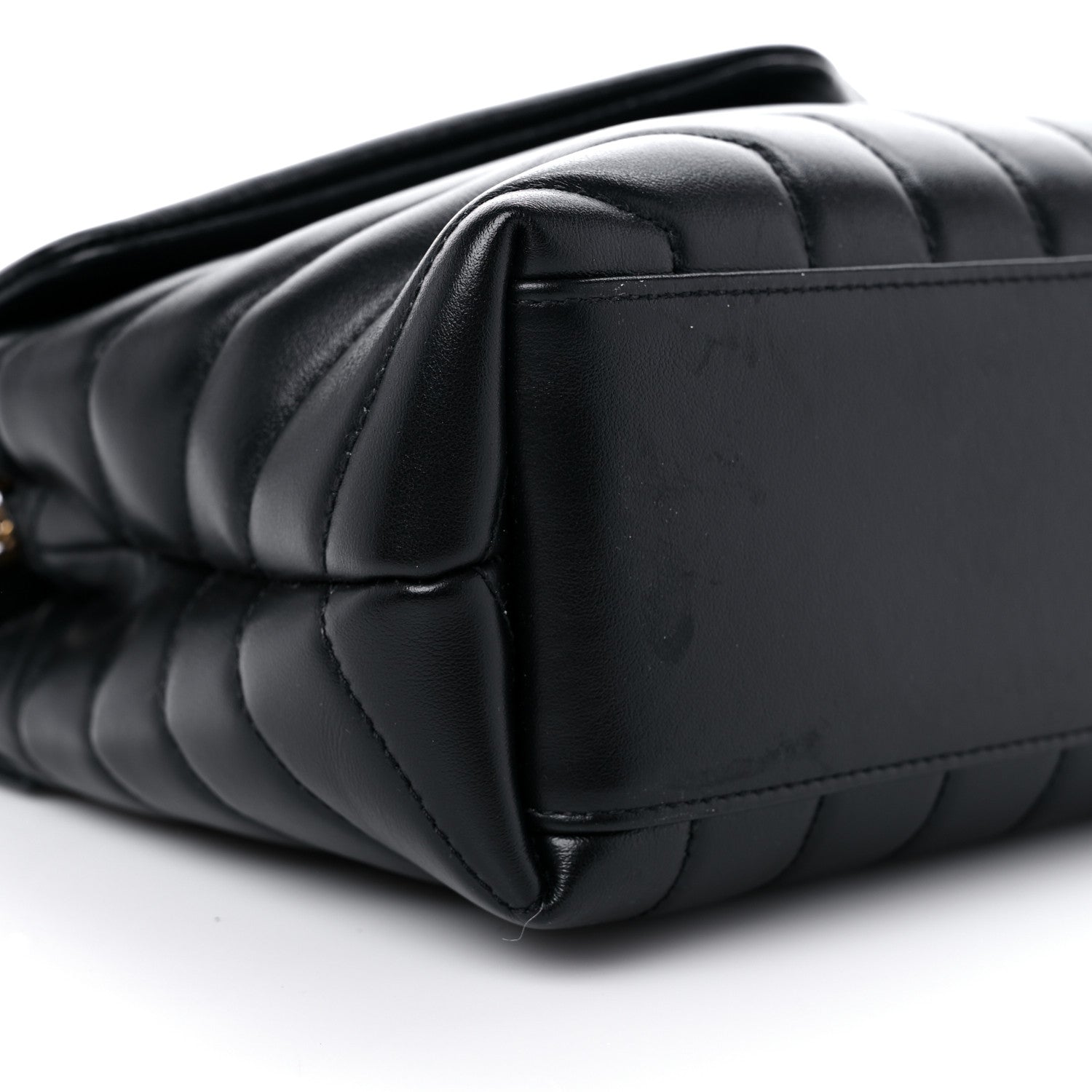 Saint Laurent Calfskin Y Quilted Monogram Small Loulou Chain Satchel Black 8 of 9