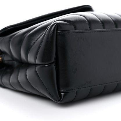 Saint Laurent Calfskin Y Quilted Monogram Small Loulou Chain Satchel Black 8 of 9