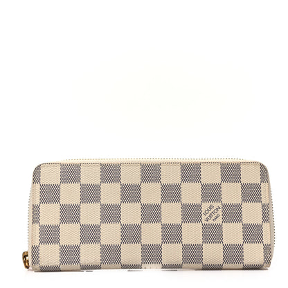 Louis Vuitton Damier Azur Clemence Wallet Rose Ballerine 1 of 7