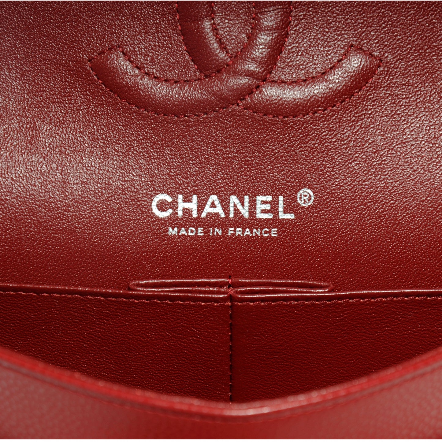 Caviar Quilted Medium Double Flap Red