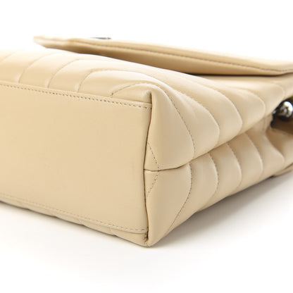 Saint Laurent Calfskin Y Quilted Monogram Small Loulou Chain Satchel Nude Powder 7 of 10