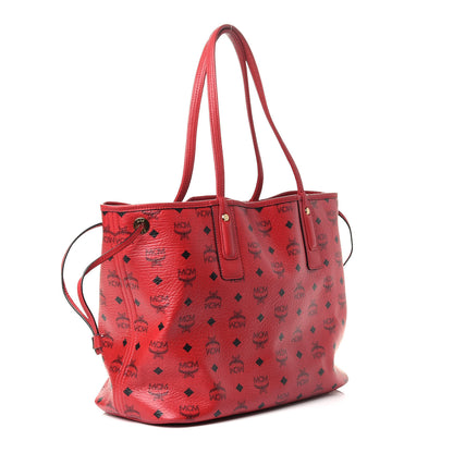 MCM Visetos Medium Liz Reversible Shopper Tote Ruby Red 5 of 16