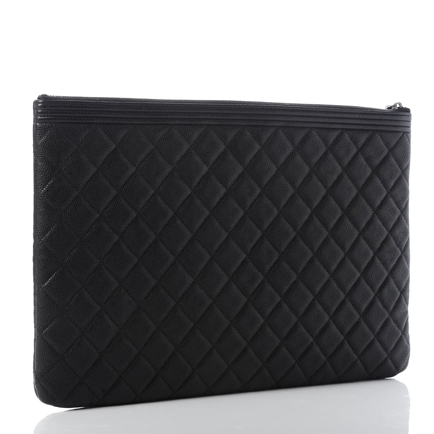 Chanel Caviar Quilted Large Boy Cosmetic Case Black 3 of 9