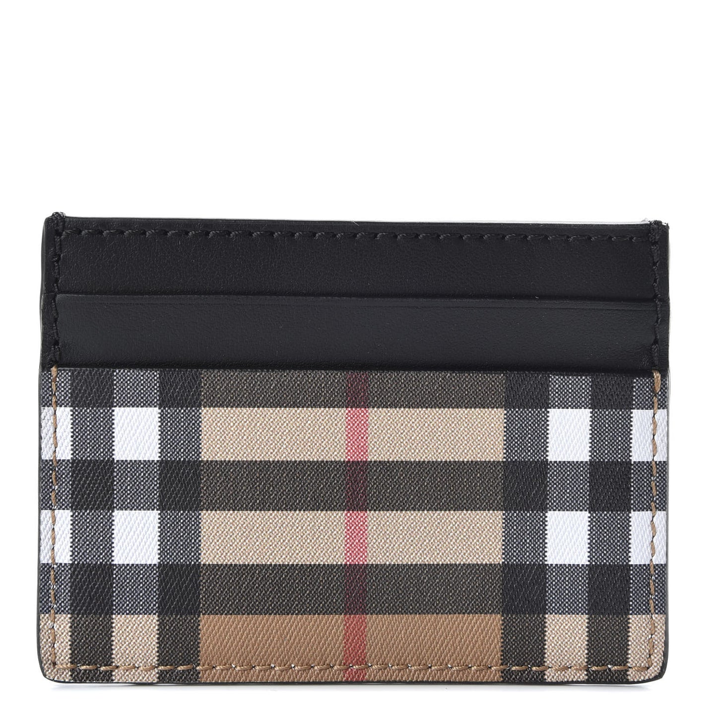 Vintage Check Calfskin Sandon Card Case Black
