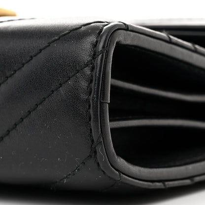 Gucci Calfskin Matelasse GG Marmont Chain Wallet Black 12 of 13