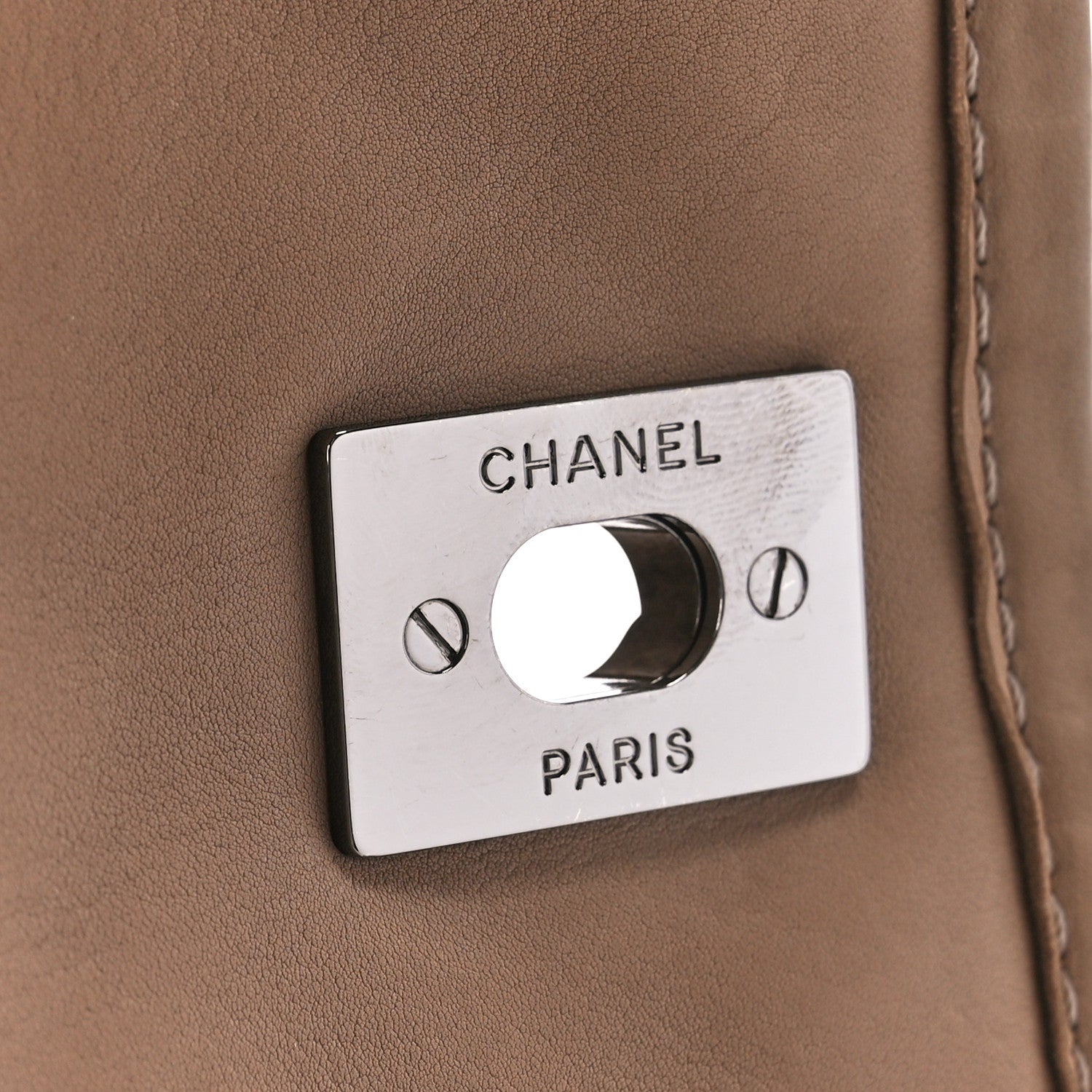 Chanel Grained Calfskin Large Natural Beauty Flap Beige 8 of 11