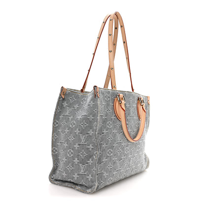Louis Vuitton Monogram Denim Onthego MM Washed Grey 3 of 10