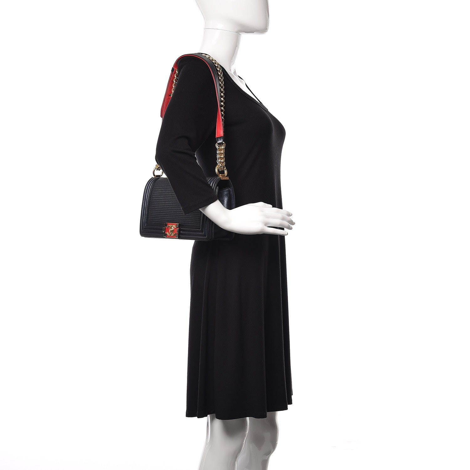 Chanel Lambskin Embossed Medium Boy Cube Flap Navy 2 of 11