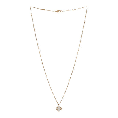 Van Cleef & Arpels 18K Yellow Gold Mother of Pearl Sweet Alhambra Pendant Necklace 3 of 5