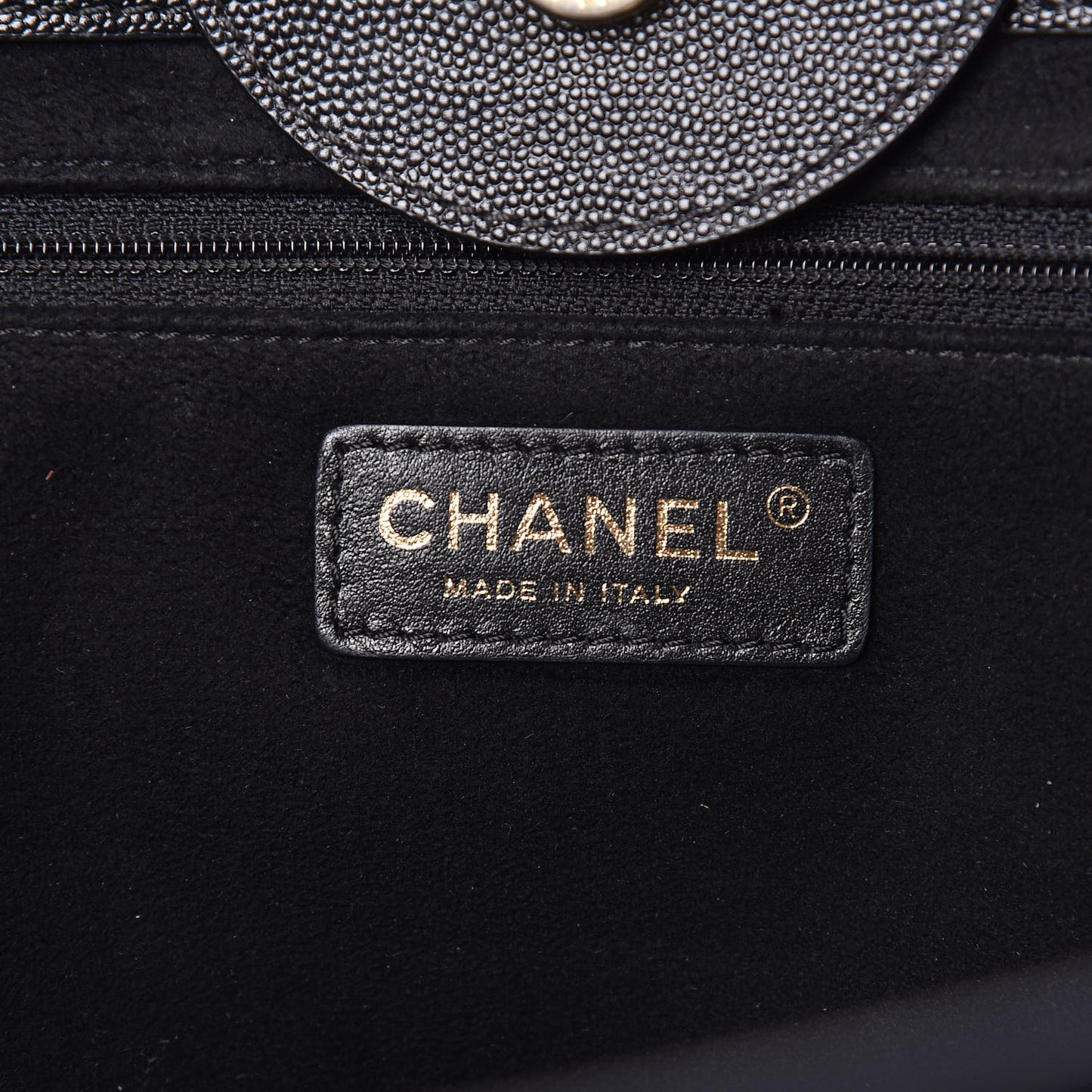 Caviar Medium Studded Deauville Tote Black