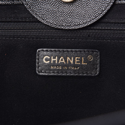 Chanel Caviar Medium Studded Deauville Tote Black 6 of 19