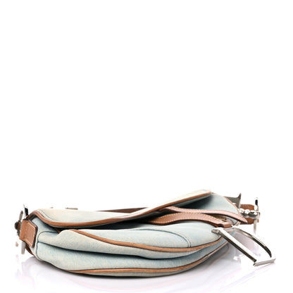 Christian Dior Denim Calfskin Saddle Bag Light Blue 4 of 14