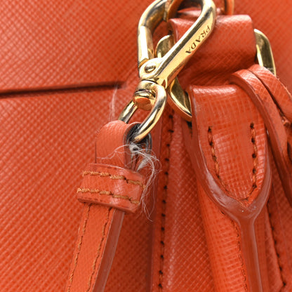 Prada Saffiano Lux Medium Promenade Tote Papaya 12 of 19