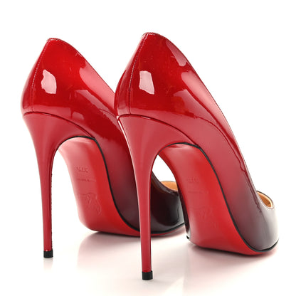 Christian Louboutin Patent Degrade Pigalle Follies 100 Pumps 37.5 Black Red 4 of 7