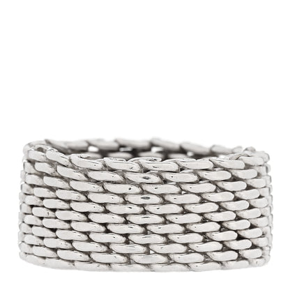 Tiffany Sterling Silver Somerset Mesh Ring 49 5 1 of 4
