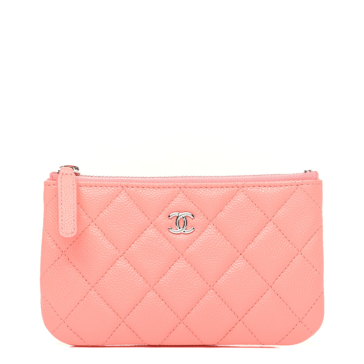 Chanel Caviar Quilted Small Cosmetic Case Coral 1 of 10