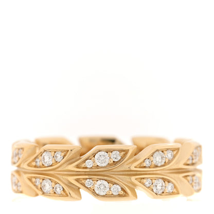 Tiffany 18K Yellow Gold Diamond Victoria Vine Band Ring 54 7 1 of 5