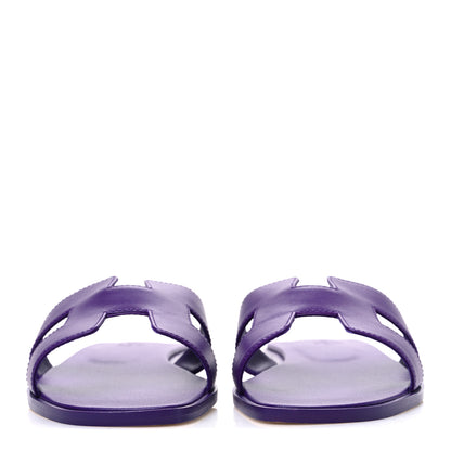 Hermes Calfskin Oran Sandals 39.5 Violet Majorette 3 of 11
