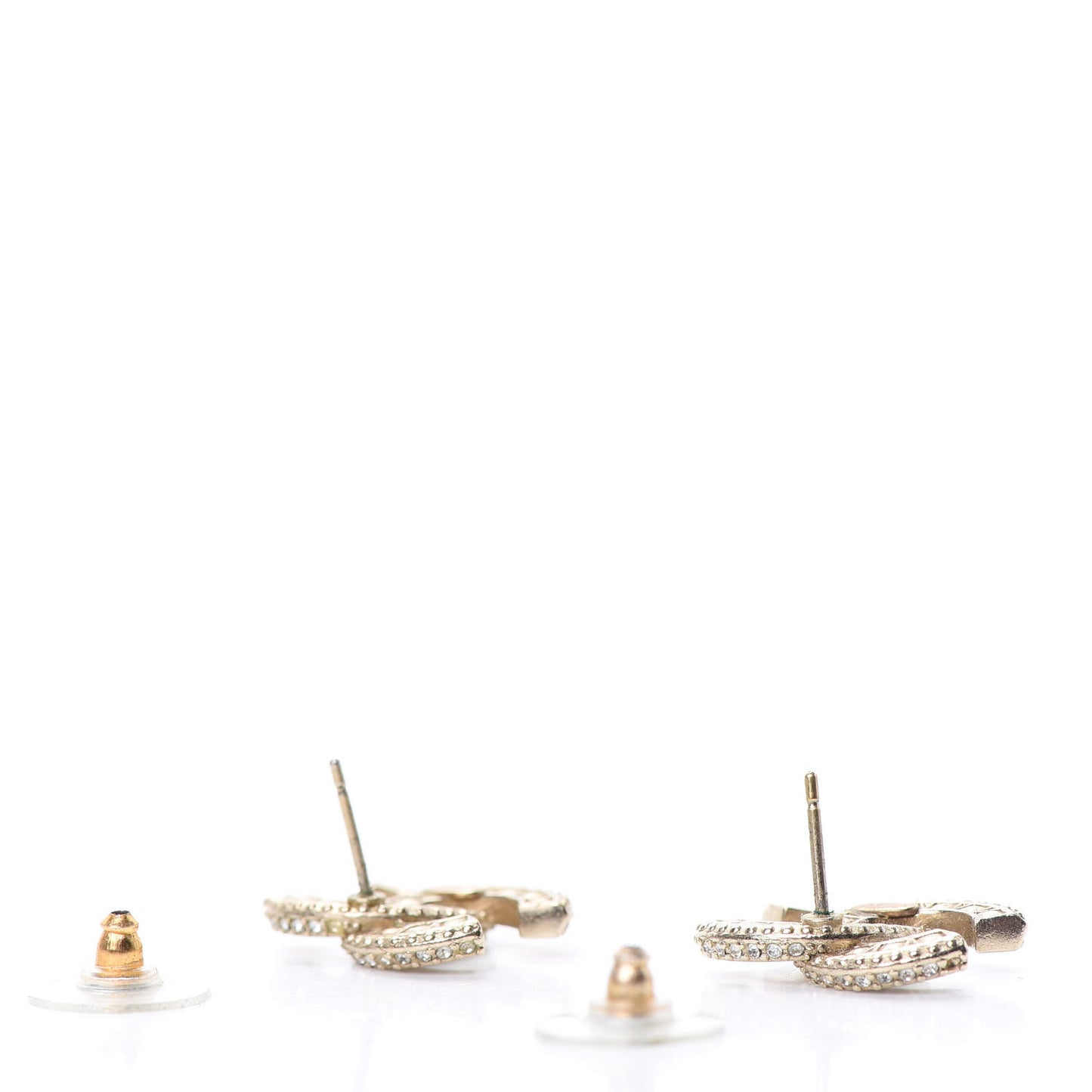 Crystal Timeless CC Earrings Light Gold