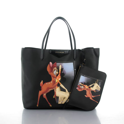 Givenchy Textured Coated Canvas Bambi Print Large Antigona Tote Black 3 of 7
