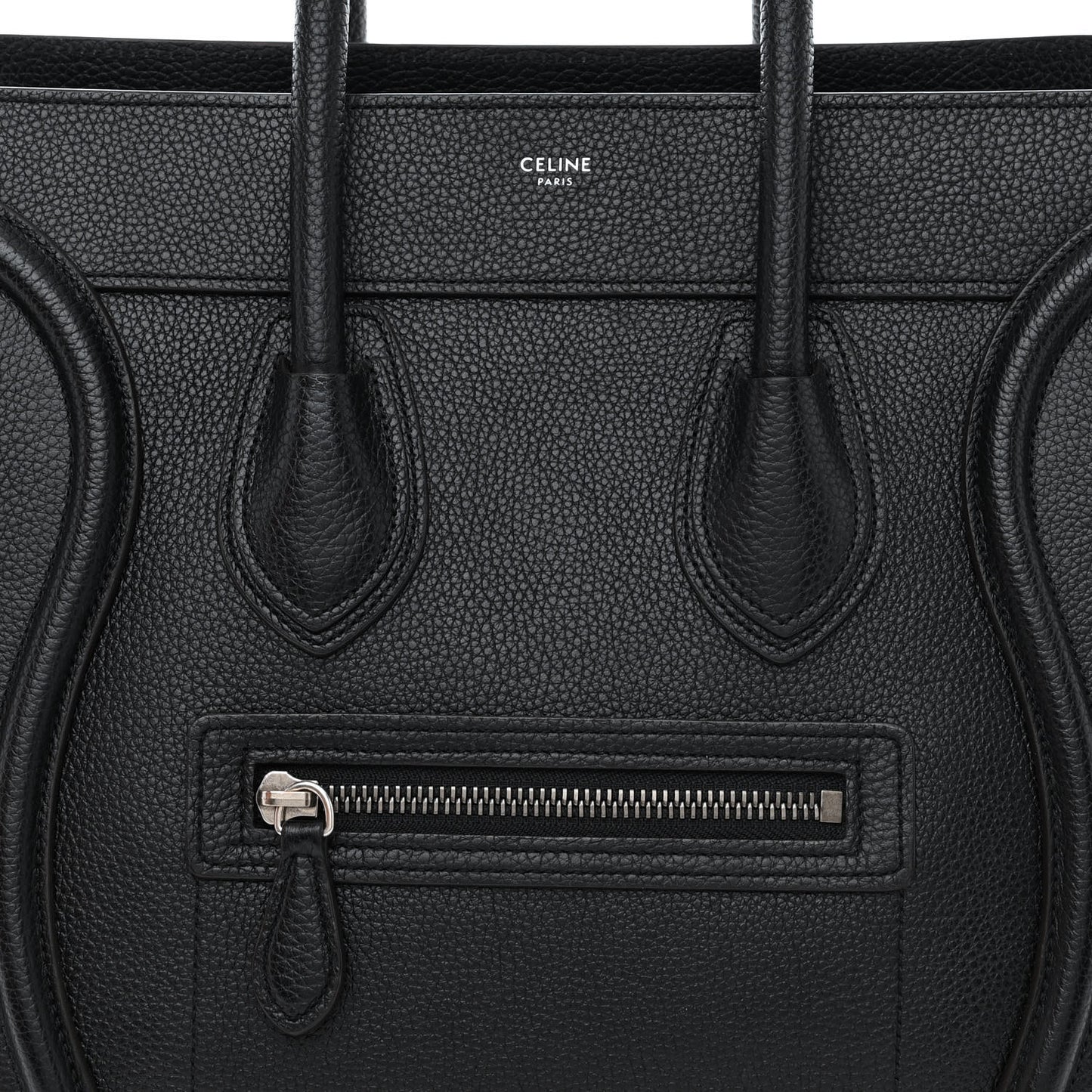 Drummed Calfskin Micro Luggage Black