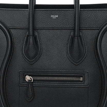 Celine Drummed Calfskin Micro Luggage Black 8 of 11