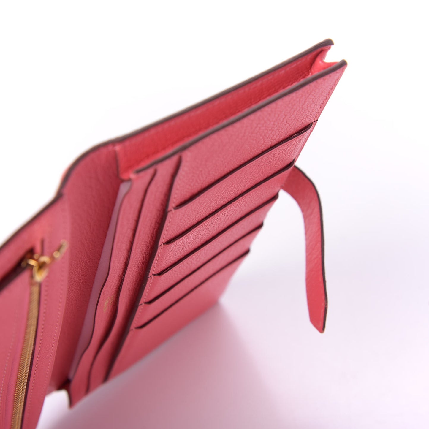 Chevre Mysore Bearn Gusset Wallet Rose Azalee