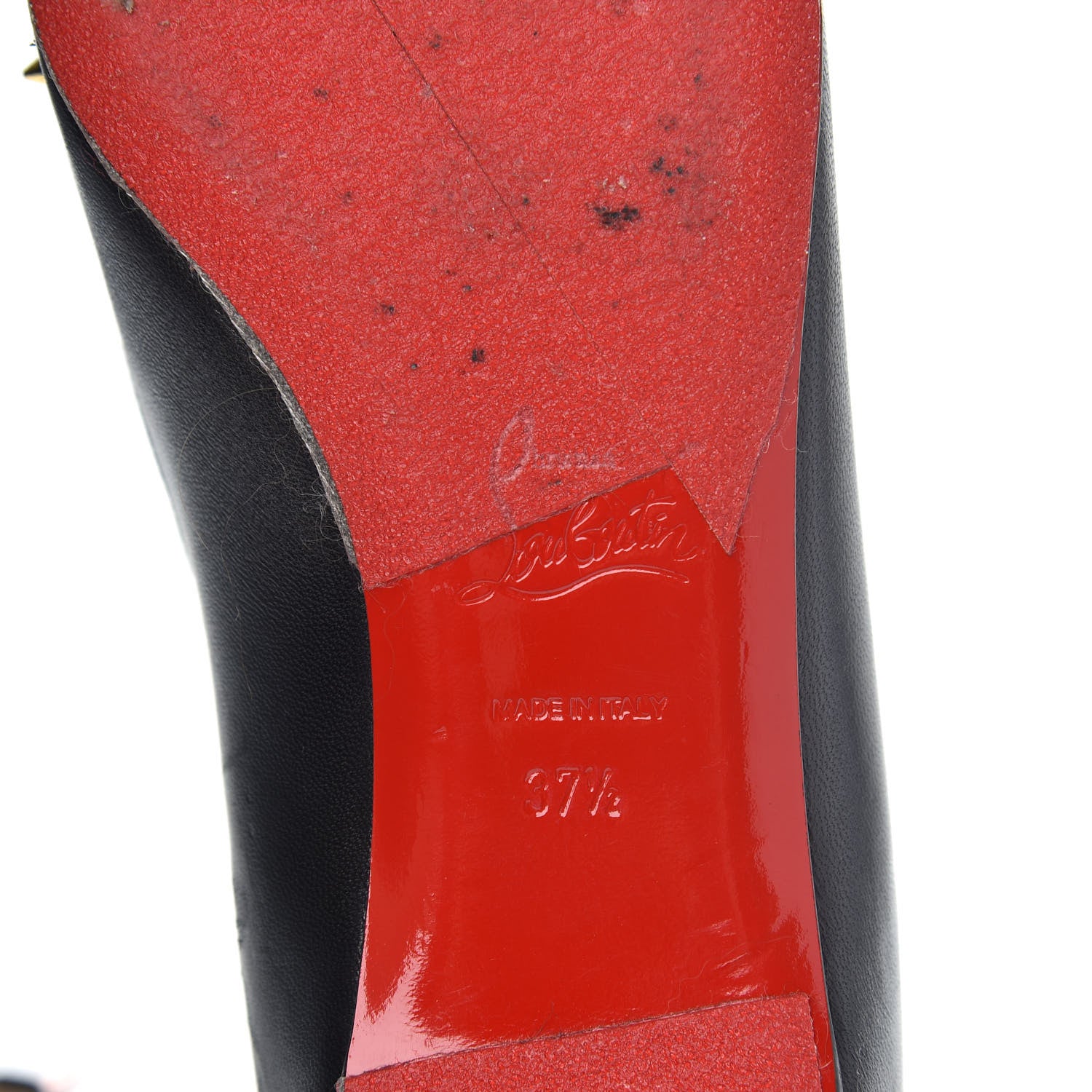 Christian Louboutin Shiny Nappa Goldoflat Spikes Flats 37.5 Black 7 of 12