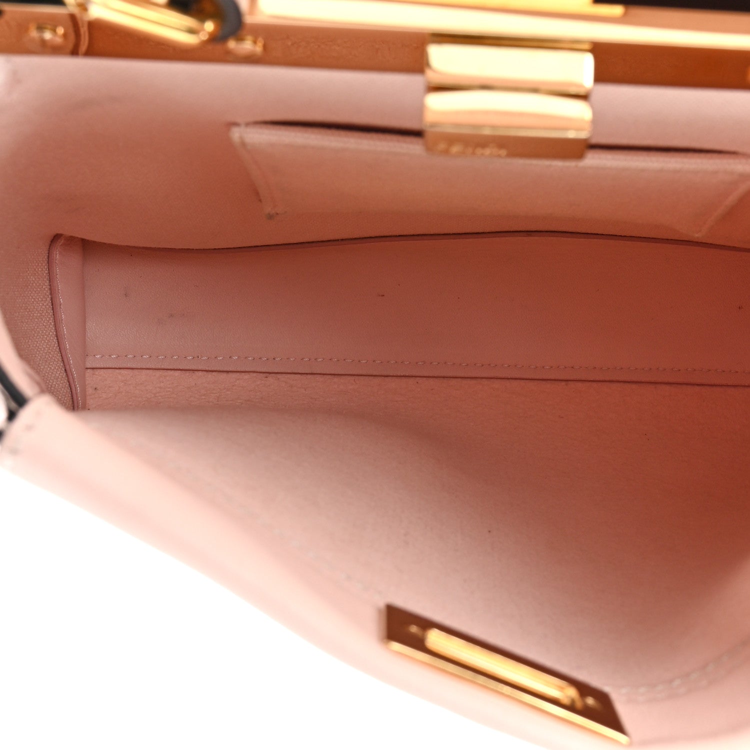 Fendi Vitello Seta Canvas FF Embroidered Mini Peekaboo Iconic Satchel Rosa Confetto 5 of 17