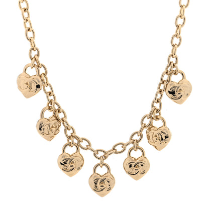 Chanel Metal CC Heart Necklace Gold 1 of 5