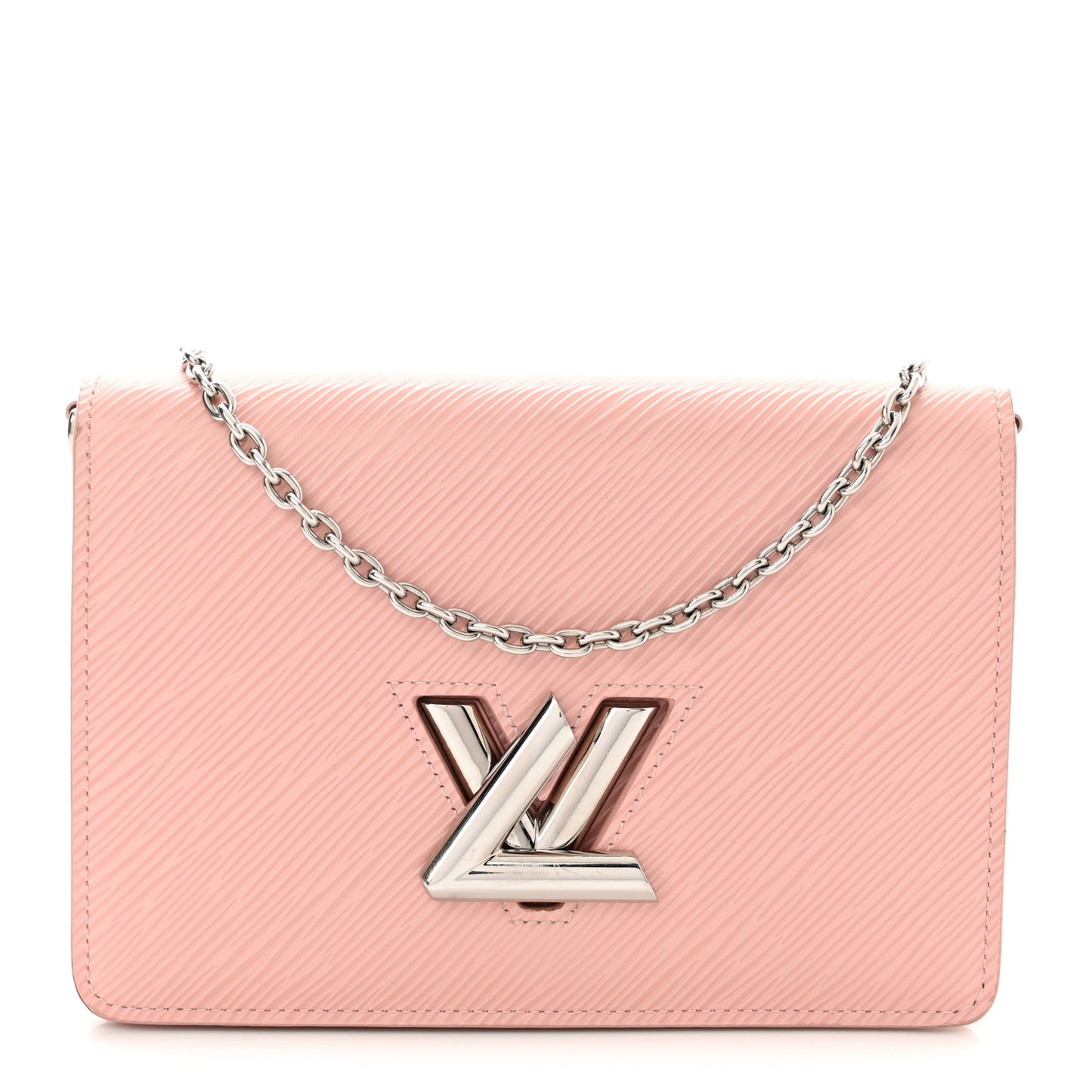 Epi Twist Belt Chain Wallet Rose Ballerine