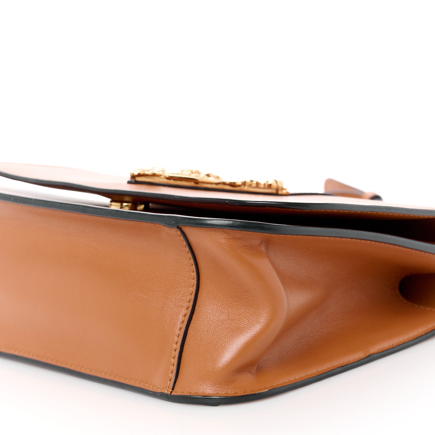 Versace Vitello Barocco Virtus Top Handle Shoulder Bag Brown 11 of 11
