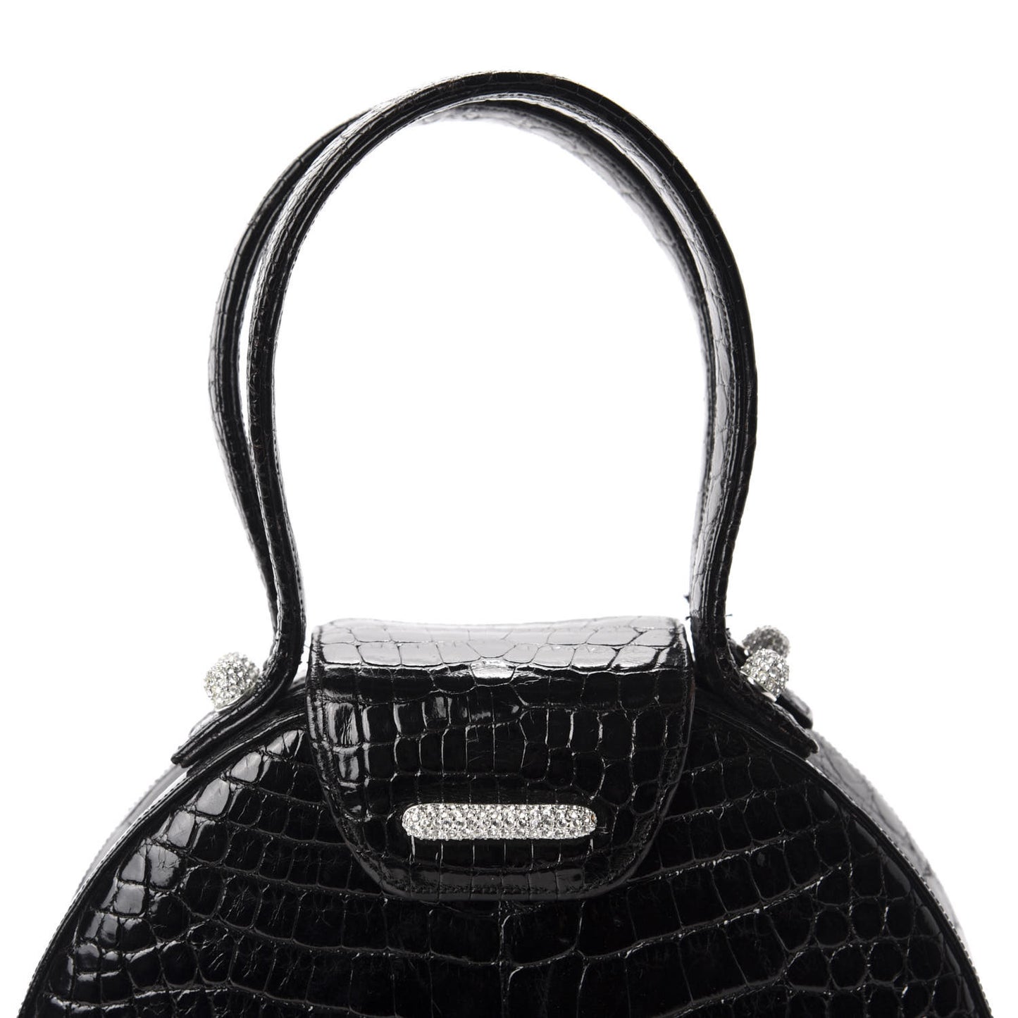 Crocodile Crystal Evening Bag Black