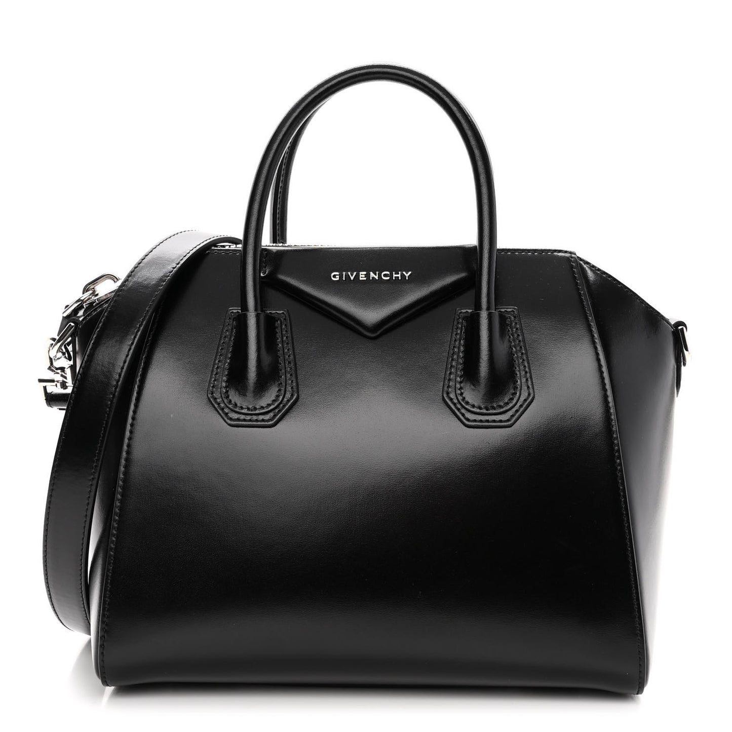 Shiny Lord Calfskin Small Antigona Black
