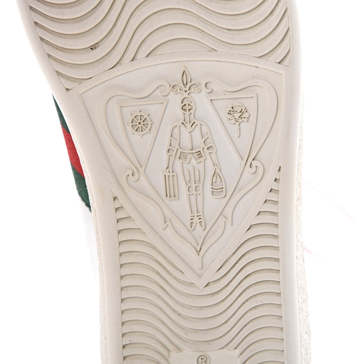 Gucci Calfskin Ayers Web Heart Embroidered Ace Sneakers 36 White 10 of 11