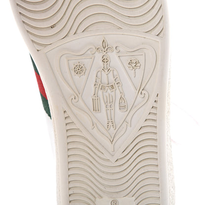 Gucci Calfskin Ayers Web Heart Embroidered Ace Sneakers 36 White 10 of 11