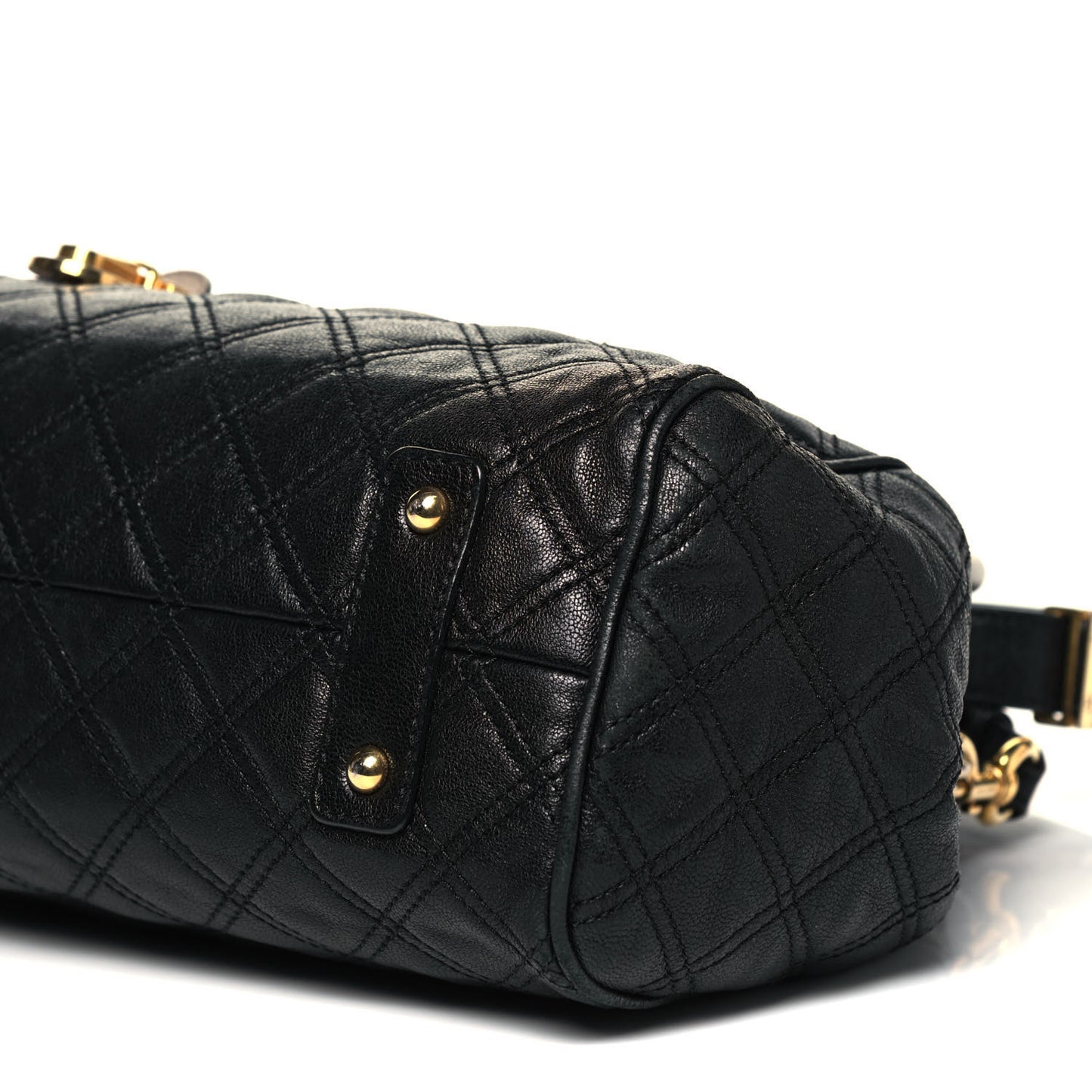 Lambskin Quilted Mini Colorblock Manhattan Stam Black Concrete