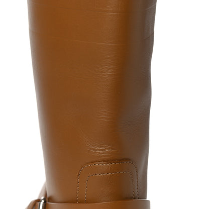 Christian Dior Calfskin Embossed Dior Quest 35mm Biker Boots 39 Natural 13 of 20