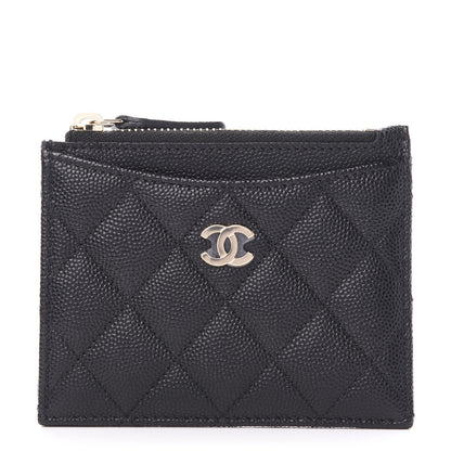 Chanel Caviar Quilted CC Zip Card Holder Black 1 of 7