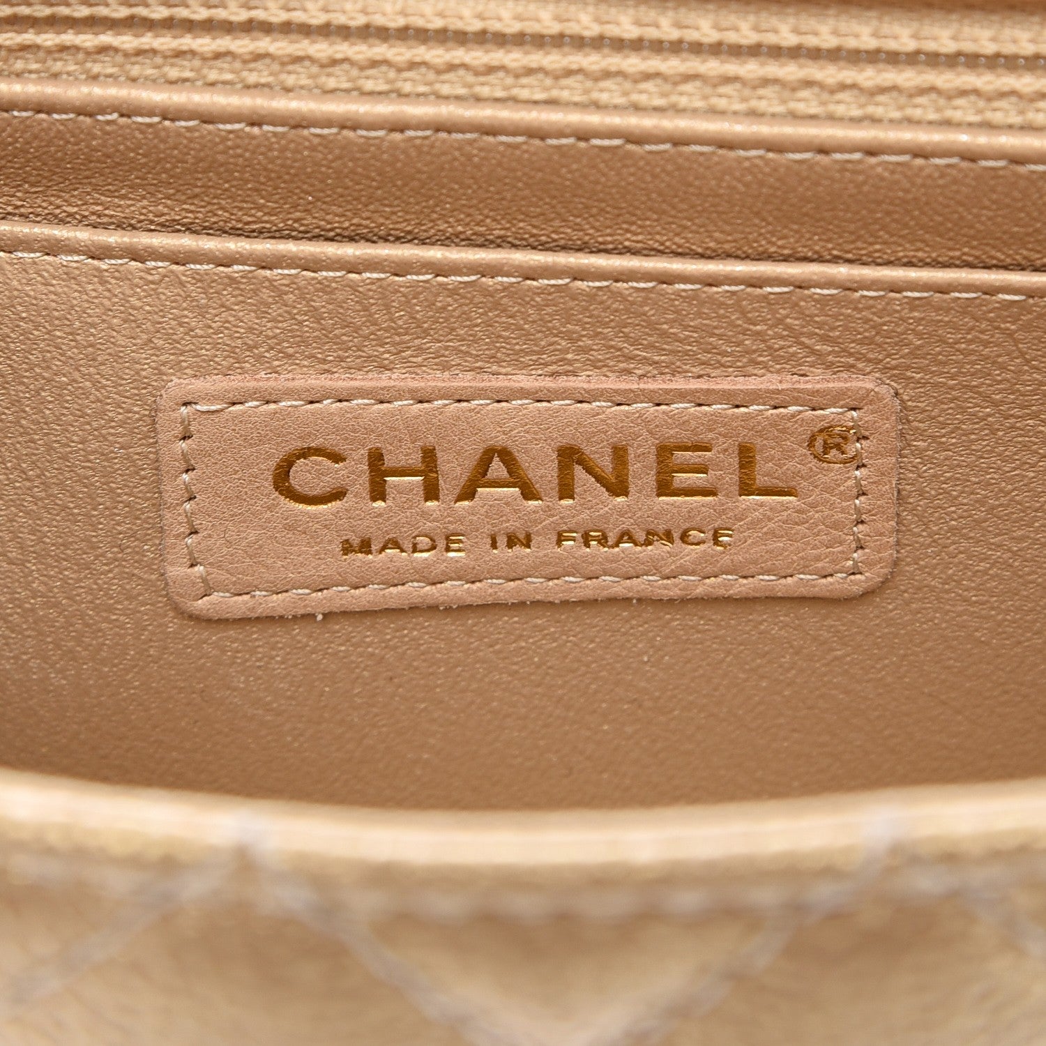 Chanel Pearly Caviar Quilted Mini Rectangular Flap Gold 6 of 8