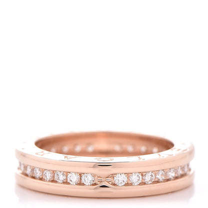 Bulgari 18K Rose Gold Diamond B.Zero1 One-Band Pave Ring 52 6 1 of 6