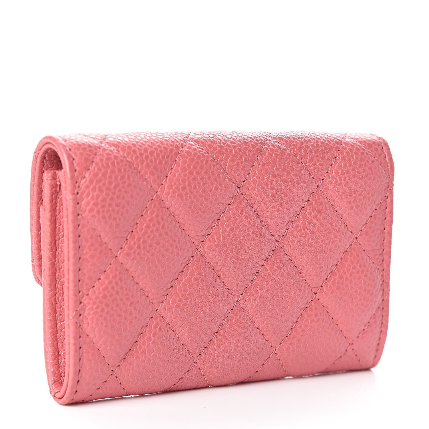 Chanel Iridescent Caviar Quilted Flap Card Holder Pink 3 of 9